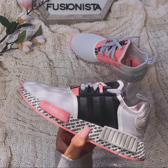 ‼️sold‼️ Adidas NMD R1 Black/Pink Adidas Letters - Picture 8 of 13